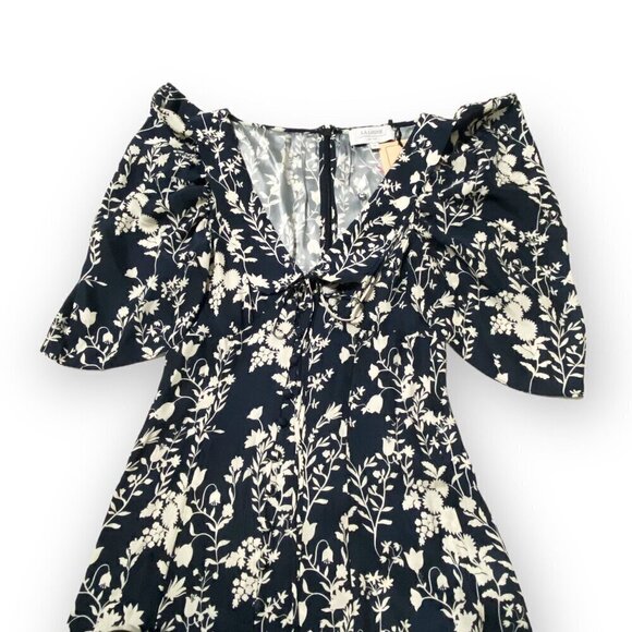 La Ligne Midi Dress, Flora dress, Silk, Size 0, Blue/Cream, New with tag - Picture 13 of 15